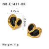 Wholesale Women's Fashion Heart Shaped Drop Oil Earrings In Stainless Steel With 18K Vacuum Plating In Furnace
