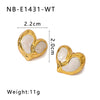 Wholesale Women's Fashion Heart Shaped Drop Oil Earrings In Stainless Steel With 18K Vacuum Plating In Furnace