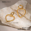 Wholesale Women's Fashion Heartshaped Hollow Electroplated Stainless Steel Earrings