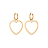 Wholesale Women's Fashion Heartshaped Hollow Electroplated Stainless Steel Earrings