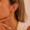 Wholesale Women's Fashion Heartshaped Hollow Electroplated Stainless Steel Earrings