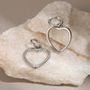 Wholesale Women's Fashion Heartshaped Hollow Electroplated Stainless Steel Earrings
