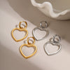 Wholesale Women's Fashion Heartshaped Hollow Electroplated Stainless Steel Earrings