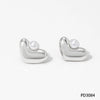 Wholesale Women's Fashion Heartshaped Stainless Steel Earrings With Electroplating Design