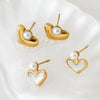 Wholesale Women's Fashion Heartshaped Stainless Steel Earrings With Electroplating Design