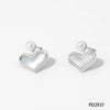 Wholesale Women's Fashion Heartshaped Stainless Steel Earrings With Electroplating Design