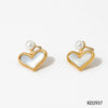 Wholesale Women's Fashion Heartshaped Stainless Steel Earrings With Electroplating Design