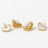 Wholesale Women's Fashion Heartshaped Stainless Steel Earrings With Electroplating Design