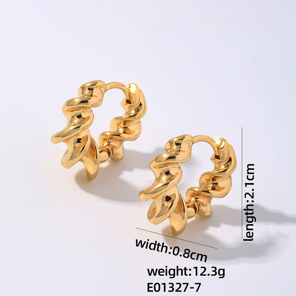 Wholesale Women's Fashion Highgrade Stainless Steel Geometric Hollow Electroplated Earrings