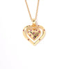 Wholesale Women's Fashion Hollow Heart Pendant Necklace Copper Electroplated Jewelry