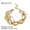 Wholesale Women's Fashion Ins Style Joker High Sense Stainless Steel 18K Gold Plated Irregular Geometric Bracelet With Vacuum Plating