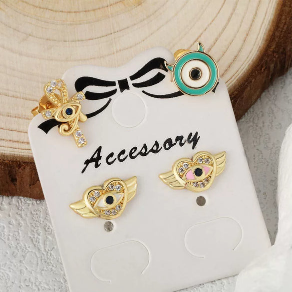 Wholesale Women's Fashion Jewelry Copper Heart Shaped Love Earrings With Diamond Design