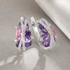 Wholesale Women's Fashion Jewelry Copper Zircon Xshaped Hollow Earrings With Flower Pattern