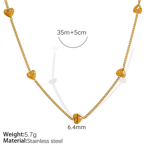 Wholesale Women's Fashion Jewelry Set With Heart Shape Pendant 316L Stainless Steel Love And Water Drops Pattern Electroplating Treatment