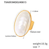Wholesale Women's Fashion Jewelry Set With Oval Synthetic Fritillaria Pendant Titanium Steel Electroplated In 18K True Gold