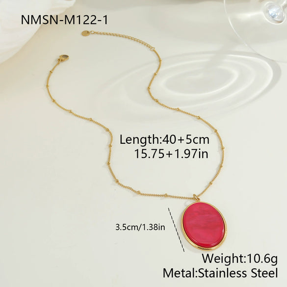 Wholesale Women's Fashion Jewelry Stainless Steel Geometric Leopard Print Electroplated Pendant Necklace And Earrings