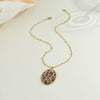Wholesale Women's Fashion Jewelry Stainless Steel Geometric Leopard Print Electroplated Pendant Necklace And Earrings
