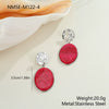 Wholesale Women's Fashion Jewelry Stainless Steel Geometric Leopard Print Electroplated Pendant Necklace And Earrings