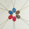 Wholesale Women's Fashion Jewelry Stainless Steel Geometric Leopard Print Electroplated Pendant Necklace And Earrings