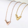 Wholesale Women's Fashion Jewelry V Necklace With Cross Chain Titanium Steel Pendant Electroplated Letters Numbers Text Design