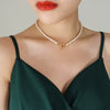 Wholesale Women's Fashion Jewelry With Fresh Water Pearl Chain And Electroplated Ot Buckle