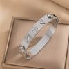 Wholesale Women's Fashion Laser Fourleaf Clover Titanium Steel Electroplated Bracelet Jewelry
