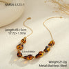 Wholesale Women's Fashion Leopard Print Geometric Stainless Steel 18K Gold Plated Necklace And Bracelet