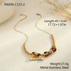 Wholesale Women's Fashion Leopard Print Geometric Stainless Steel 18K Gold Plated Necklace And Bracelet