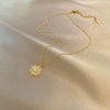 Wholesale Women's Fashion Light Luxury Clavicle Chain Necklace With Geometric Four Leaf Flower Pendant Made Of Stainless Steel And Electroplated