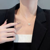 Wholesale Women's Fashion Light Luxury Clavicle Chain Necklace With Geometric Four Leaf Flower Pendant Made Of Stainless Steel And Electroplated