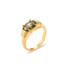 Wholesale Women's Fashion Light Luxury Elegant Stainless Steel Waterproof Ring With Winding Geometric Pattern And Oval Zircon Electroplated