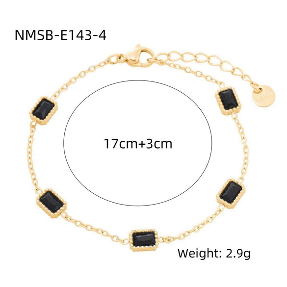 Wholesale Women's Fashion Light Luxury Geometric Stainless Steel And 18K Electroplated Bracelet