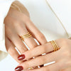 Wholesale Women's Fashion Light Luxury Geometric 316L Stainless Steel 18K Gold Plated Ring Jewelry