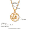 Wholesale Women's Fashion Light Luxury Necklace Stainless Steel 18K Gold Plated With Sun Moon Round Design Geometric Styling Electroplated