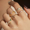 Wholesale Women's Fashion Light Luxury S925 Sterling Silver Flower And Star Shaped Ring With Zirconia And Heart Pattern Jewelry