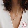 Wholesale Women's Fashion Light Luxury S925 Sterling Silver Necklace With Round Fireworks Totem Pendant And O Chain Geometric Design