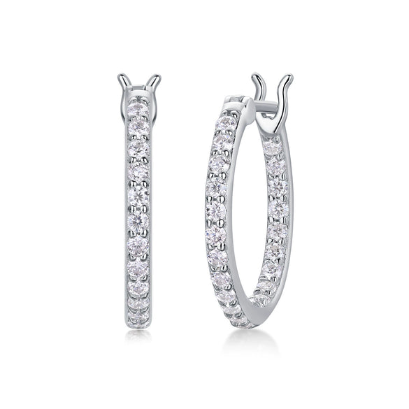 Wholesale Women's Fashion Light Luxury 925 Silver Geometric Moissanite Earrings Set With Diamonds