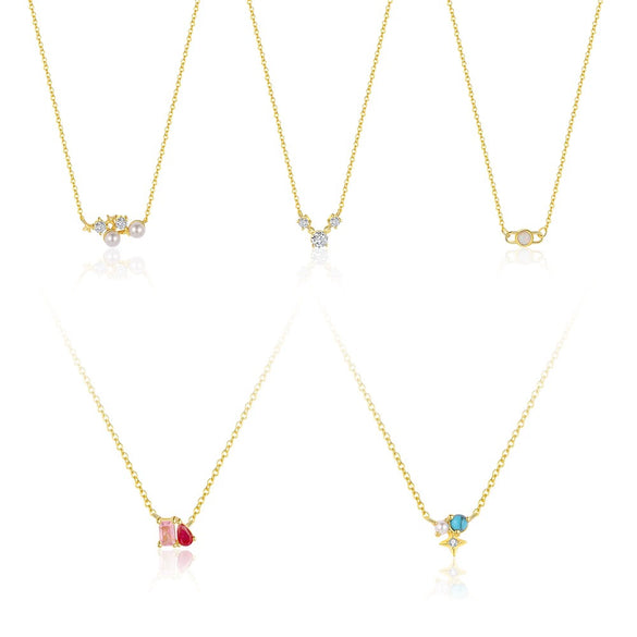 Wholesale Women's Fashion Light Luxury Silver 925 Star Zircon Cross Chain Necklace