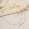 Wholesale Women's Fashion Light Luxury Temperament Jewelry Natural Stone Beaded Necklace And Bracelet In Geometric Style Stainless Steel Electroplated