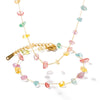 Wholesale Women's Fashion Light Luxury Temperament Jewelry Natural Stone Beaded Necklace And Bracelet In Geometric Style Stainless Steel Electroplated