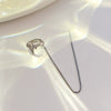 Wholesale Women's Fashion Long Tassel Ear Clip Earrings Without Ear Holes Copper Geometric Heartbeat Style Electroplated