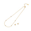 Wholesale Women's Fashion Love Heart Shape Stainless Steel O Chain Necklace Set With Electroplating And Artificial Crystal Pendant