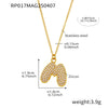 Wholesale Women's Fashion Luxury Electroplated Geometric Ferris Wheel English Letters Zircon Stainless Steel And Titanium Steel Necklace