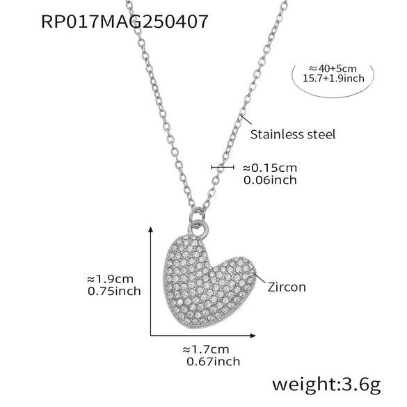 Wholesale Women's Fashion Luxury Electroplated Geometric Ferris Wheel English Letters Zircon Stainless Steel And Titanium Steel Necklace