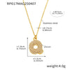 Wholesale Women's Fashion Luxury Electroplated Geometric Ferris Wheel English Letters Zircon Stainless Steel And Titanium Steel Necklace