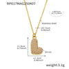 Wholesale Women's Fashion Luxury Electroplated Geometric Ferris Wheel English Letters Zircon Stainless Steel And Titanium Steel Necklace