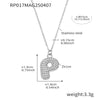 Wholesale Women's Fashion Luxury Electroplated Geometric Ferris Wheel English Letters Zircon Stainless Steel And Titanium Steel Necklace