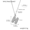 Wholesale Women's Fashion Luxury Electroplated Geometric Ferris Wheel English Letters Zircon Stainless Steel And Titanium Steel Necklace