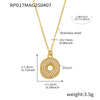 Wholesale Women's Fashion Luxury Electroplated Geometric Ferris Wheel English Letters Zircon Stainless Steel And Titanium Steel Necklace