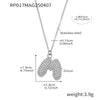 Wholesale Women's Fashion Luxury Electroplated Geometric Ferris Wheel English Letters Zircon Stainless Steel And Titanium Steel Necklace